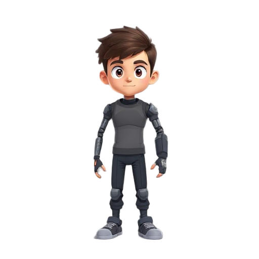 character must be human but one arm looks like robot