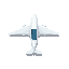 a top view of an airplane from the sky. i'll use it in an airplane game.