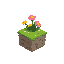 create a simple and  grass block with flowers on top 