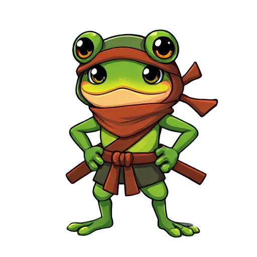 ninja frog 2d like in the game and make it full like pixel