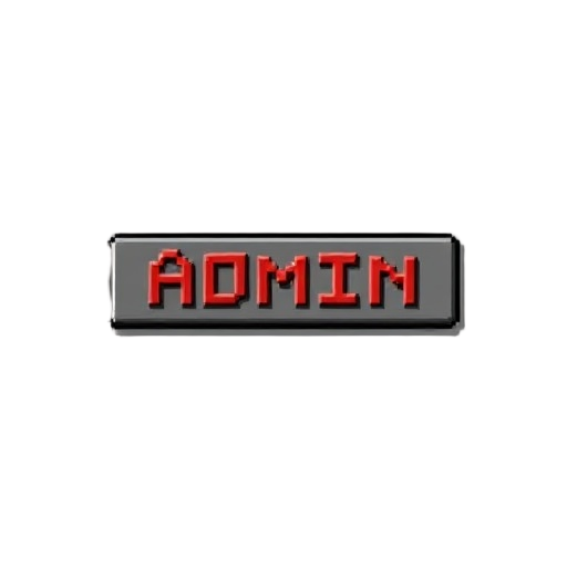 design an admin rank for my minecraft server that will appear in the tab section, make it pixel-shaped, red, and horizontal.