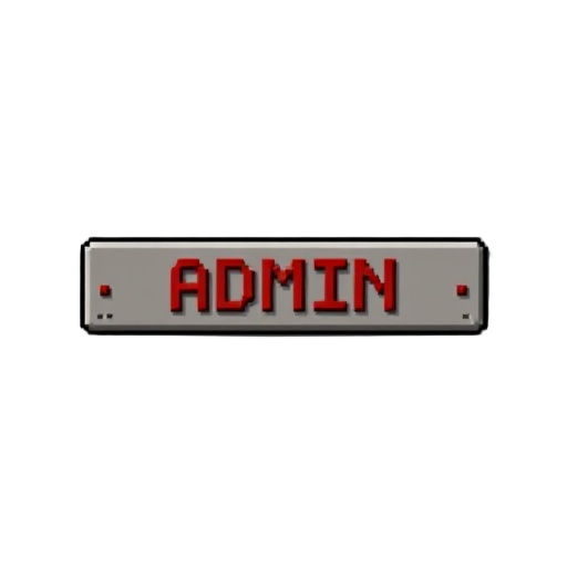 design an admin rank for my minecraft server that will appear in the tab section, make it pixel-shaped, red, and horizontal.