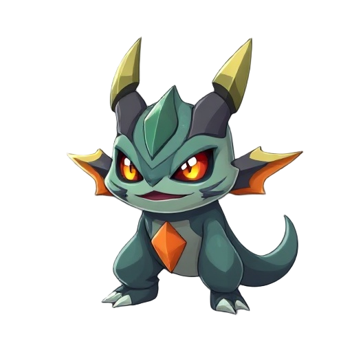 crie uma carta para um jogo estilo slay the spire a arte deve ser algum pocket monster parecido com pokemon quero a arte seja cartoon 2d