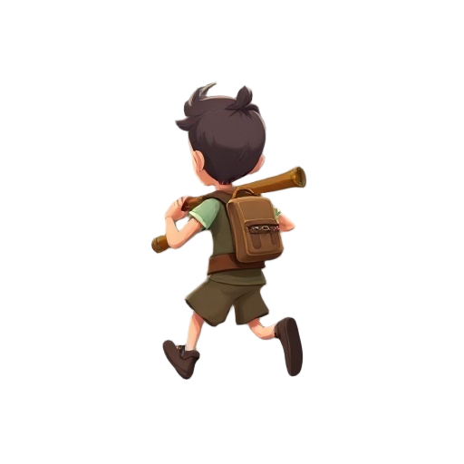 create a 2d platformer game character with idle and run animations. the character should carry a flute on their back.