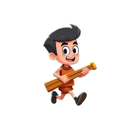 crie um personagem para jogos 2d plataforma com animação idle, run , o personagem vai carregar uma flauta nas costas