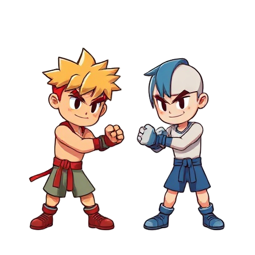 cute and funny fighting characters