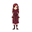 crie uma animação de uma garota com roupas na paleta de cor purpura/roxo, medieval, capuz (chapeuzinho vermelho) , cabelo loiro correndo. trabalhe em cima do design cartonesco e minimalista, se inspirando em celestia 
