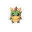 top-down view of a cute fantasy creature for a 2d/3d arcade arena game. small, colorful, and easily readable from above, cartoonish style, round body with big expressive eyes, short limbs, whimsical features like tiny horns, ears, or a tail, vibrant color