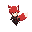 full-body 2d sprite of zakura tenryuu, a young foxkin warrior from the tenryuu clan. he has fiery red fox ears, a fluffy red tail with a white tip, and sharp amber eyes. his hair is medium-length, slightly messy, and matches his tail in color. he wears a 