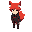 full-body 2d sprite of zakura tenryuu, a young foxkin warrior from the tenryuu clan. he has fiery red fox ears, a fluffy red tail with a white tip, and sharp amber eyes. his hair is medium-length, slightly messy, and matches his tail in color. he wears a 