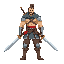 a strong human swordsman