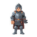 a knight with an empty hand.