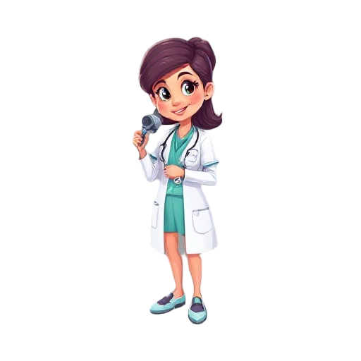 sequência de sprites top-down inclinada (45°), low-poly arredondado, 128px, 4 frames, várias direções, mulher médica veterinária, cabelos castanhos ondulados, jaleco lilás, estetoscópio nos ombros, andando