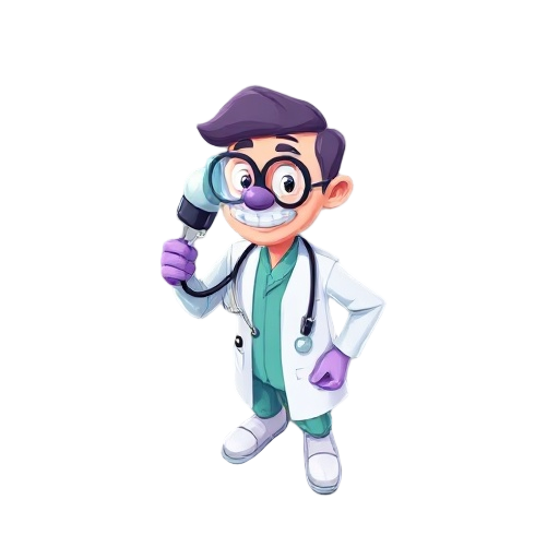 sequência de sprites top-down inclinada (45°), low-poly arredondado, 128px, 4 frames, várias direções, personagem médica veterinária, jaleco lilás, estetoscópio nos ombros e mãos vazias, mas como se segurasse algo invisível na mão direita. animação fluida