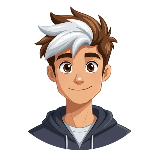  along with the body his hair is a mixture of brown and white.