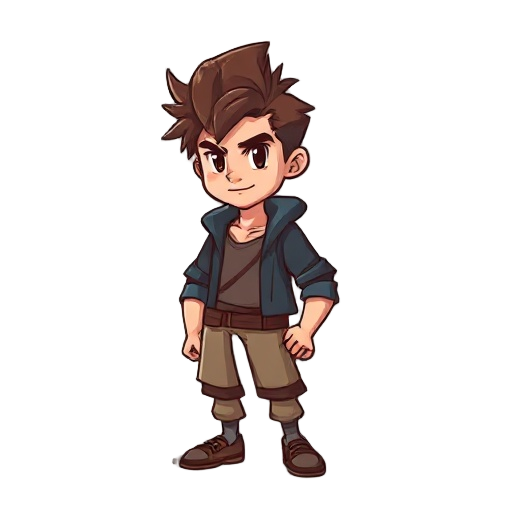 brown hair male along with the body