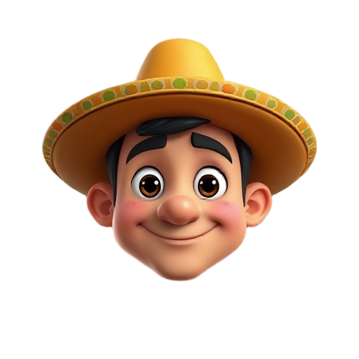 mexican, with a mexican hat, pixar style