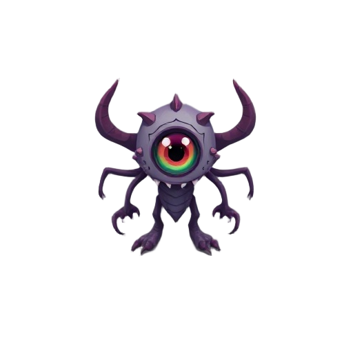 monster who live in hell, he has a big eye middle of the face, tentacules and can fly