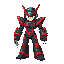 megaman battle network themed, black and red armor, claws