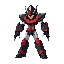 megaman battle network themed, black and red armor, long sharp claws