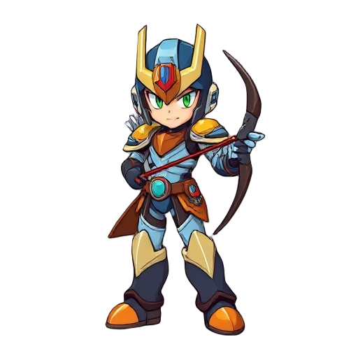 megaman battle network themed archer, fancy armor