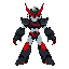 megaman battle network themed, black and red armor, claws