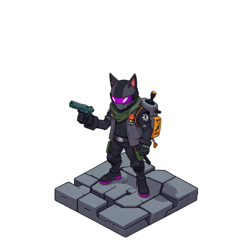 gato humanide cyber punk 