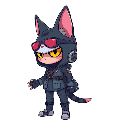 gato humanide cyber punk 