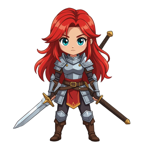 1girl red hair swordman
