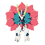 mega meganium, forma evoluída e majestosa, com pétalas florais maiores e detalhadas, antenas luminosas, aparência elegante e poderosa, estética pokémon oficial, cores vibrantes, design simétrico e harmonioso."