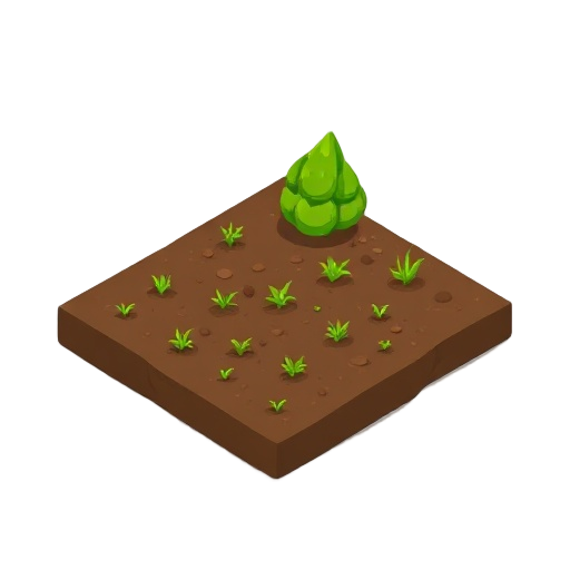 i need an isometric sprite of a plowed soil.