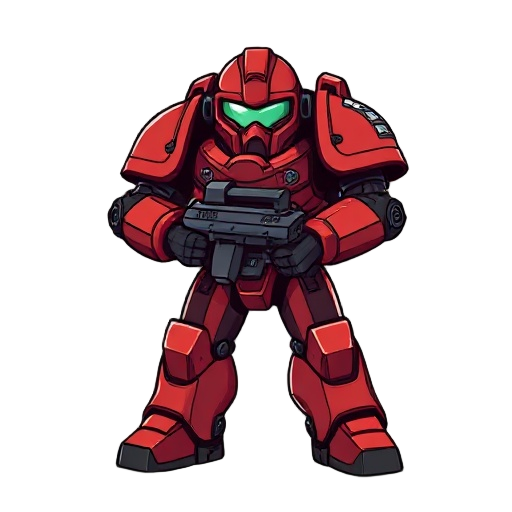 space marine, red power armour