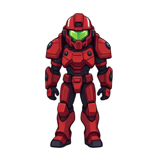 space marine, red power armour, pixel