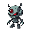 a evil, corrupted robot, with a red eye