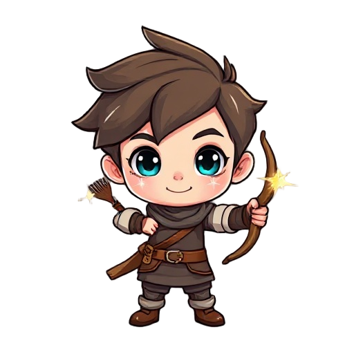 archer child with sparkles in the eyes