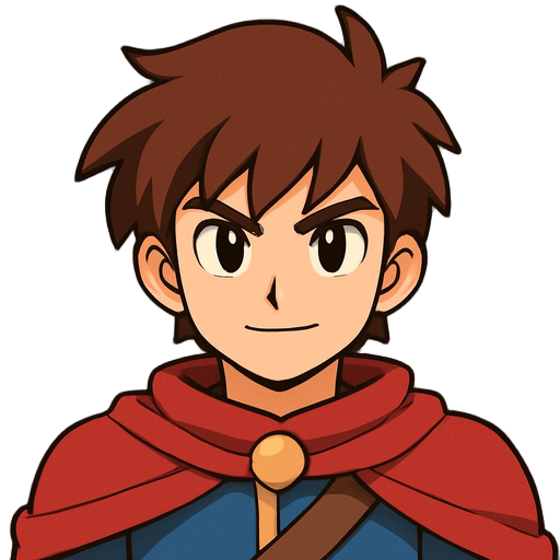 a fantasy (slightly anime-ish) male protagonaist facing right. a hero.