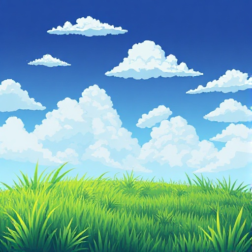pixel grass and sky blackground