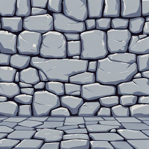 16 bit pixeled grey rock wall and floor