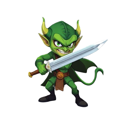 green goblin using a sword 