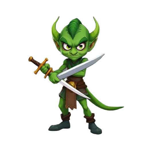 green goblin using a sword 