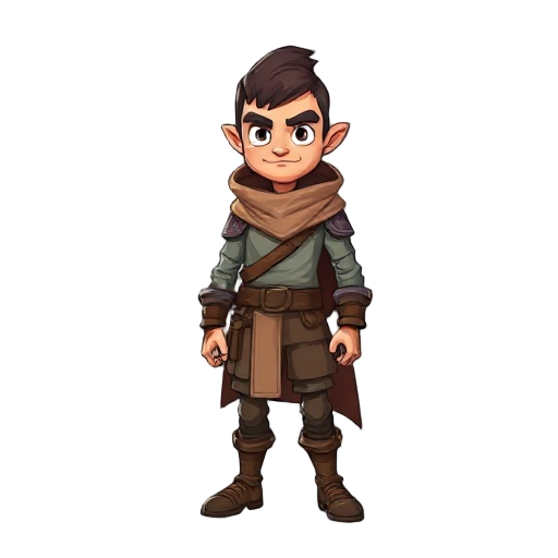  humano com manto marrom e cajado rpg