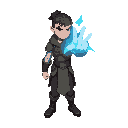 a character that is from mid-earth. in this earth there will be no weapons. people will use their punches as weapons. when they want to punch, their hand will get a blue aura.