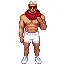 hunter biden in white underwear and sneakers, a red scarf, and sunglasses