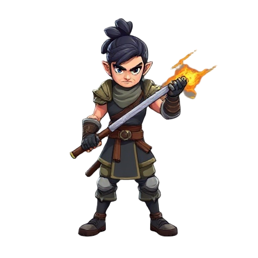 create a warrior character attack 