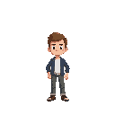 a male character with a normal sized head and body