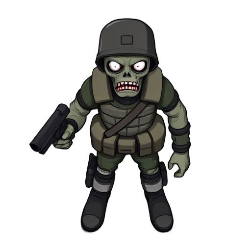 sprites for a militar zombie character