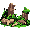 a tiletsets of forest and plants and logs 