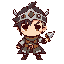 make a warrior, style chibi anime