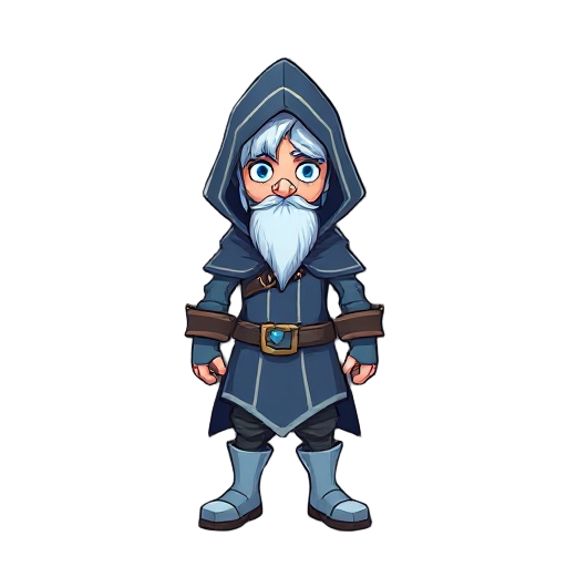 joung ice wizard character with a hoody
