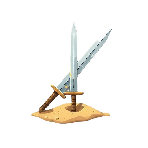 straight sword made out of sand
